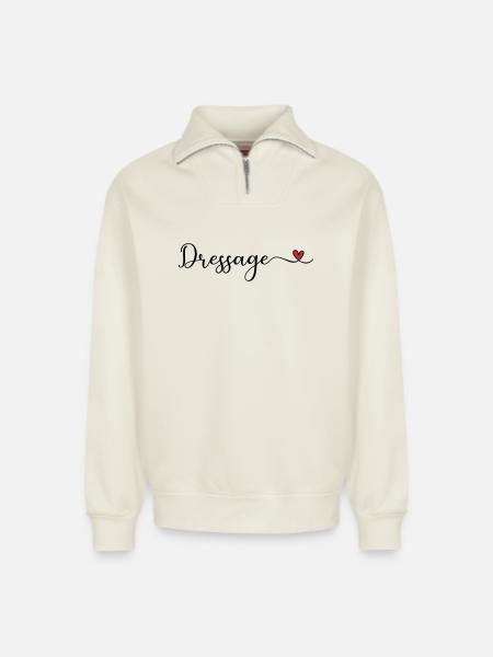 Dressur - Relaxed Unisex Organic Half Zip Sweatshirt – von SPREAD - Naturweiß