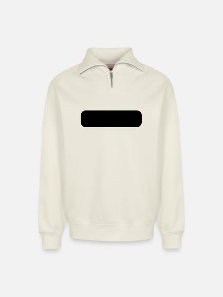 Rounded rectangle - Relaxed Unisex Organic Half Zip Sweatshirt – by SPREAD - off white
