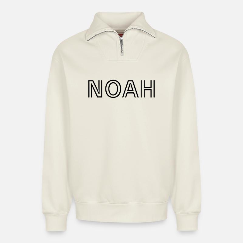Noé - Sweat unisexe décontracté en coton biologique à demi-zip – de SPREAD - blanc cassé