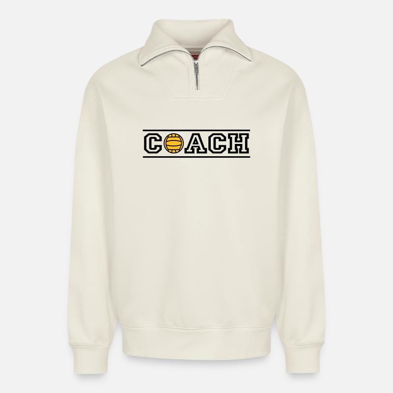 coach - Relaxed Unisex Organic Half Zip Sweatshirt – by SPREAD - off white