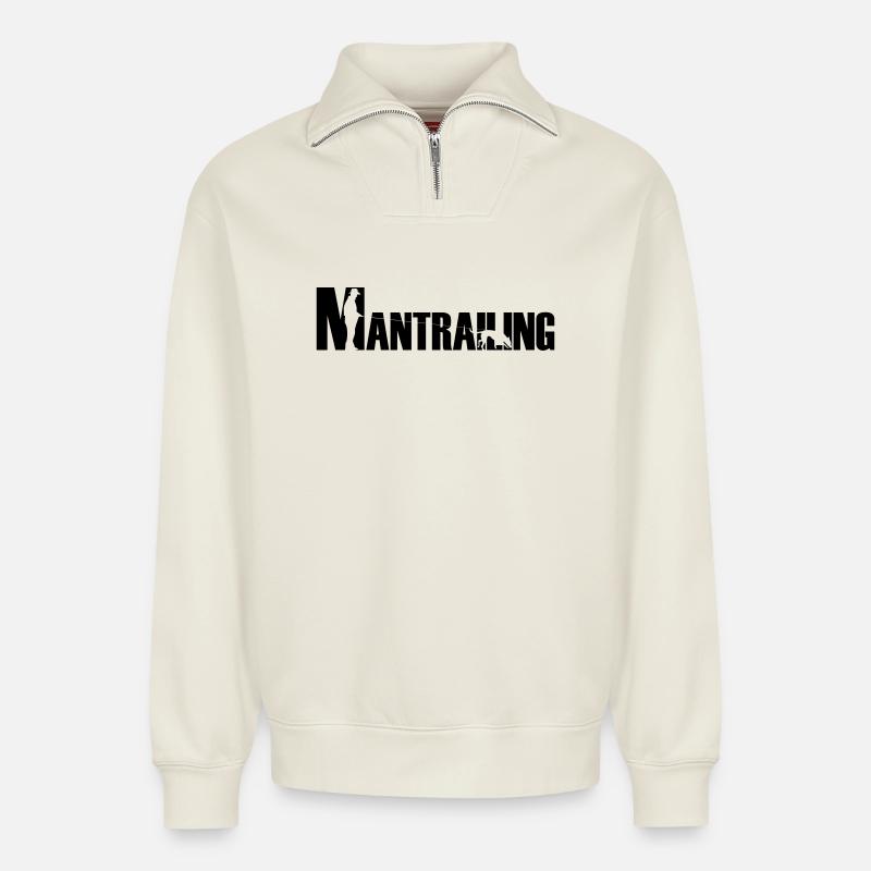 Mantrailing Malinois / Schäferhund - Relaxed Unisex Organic Half Zip Sweatshirt – von SPREAD - Naturweiß