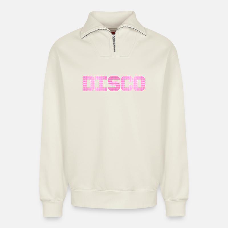DISCO - Relaxed Unisex Organic Half Zip Sweatshirt – von SPREAD - Naturweiß