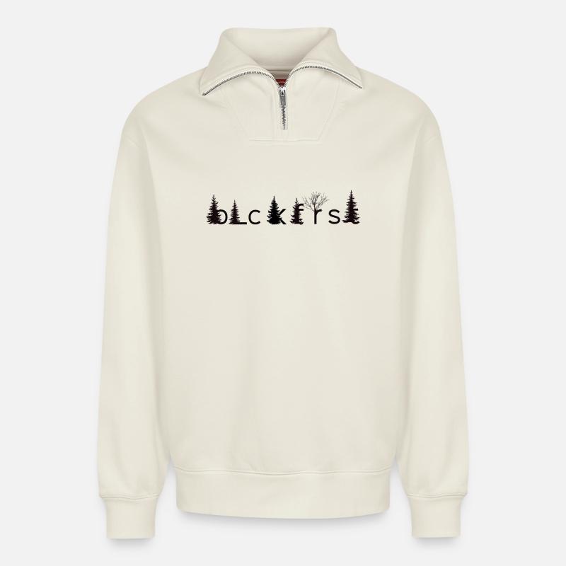 blckfrst black - Relaxed Unisex Organic Half Zip Sweatshirt – von SPREAD - Naturweiß