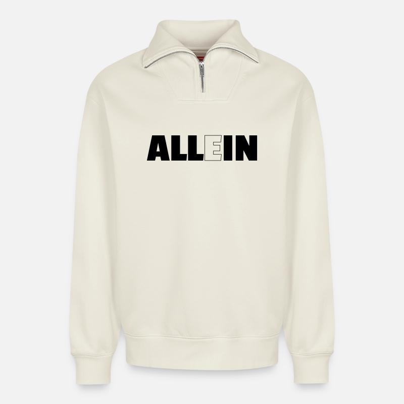 All in - Relaxed Unisex Organic Half Zip Sweatshirt – von SPREAD - Naturweiß