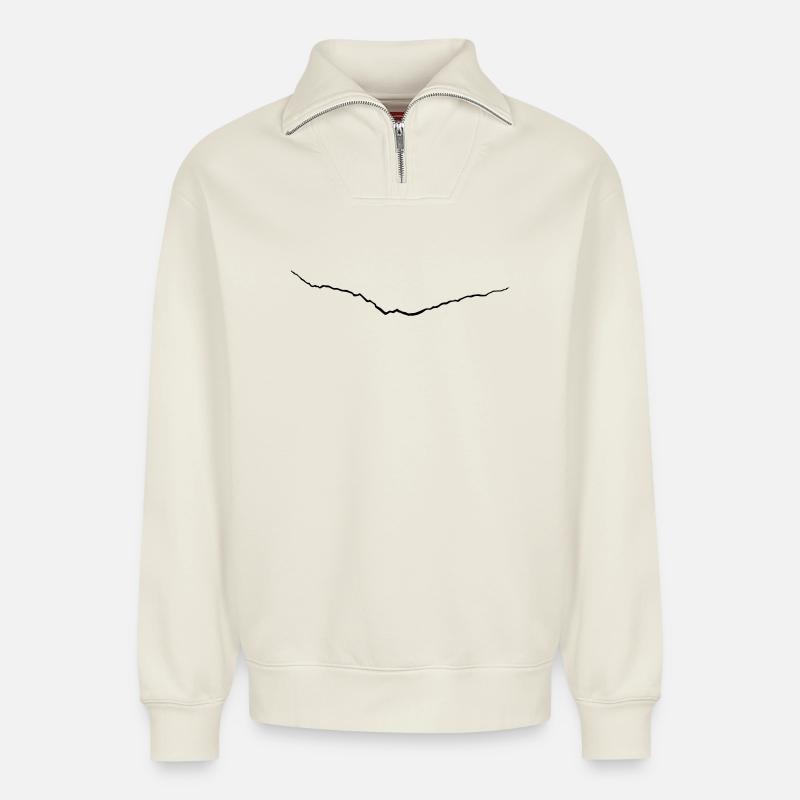 Crack - Relaxed Unisex Organic Half Zip Sweatshirt – von SPREAD - Naturweiß