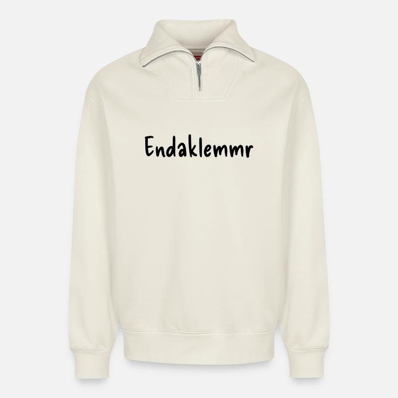 Endaklemmr - Relaxed Unisex Organic Half Zip Sweatshirt – von SPREAD - Naturweiß