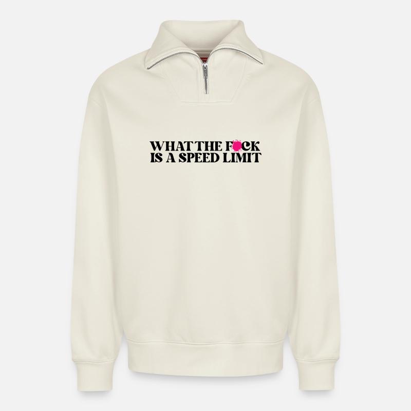 Auto - Relaxed Unisex Organic Half Zip Sweatshirt – von SPREAD - Naturweiß