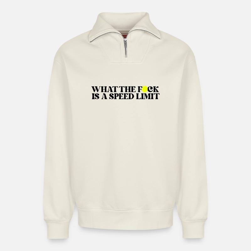 Auto - Relaxed Unisex Organic Half Zip Sweatshirt – von SPREAD - Naturweiß