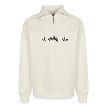  Fahrrad Radfahrer - Relaxed Unisex Organic Half Zip Sweatshirt – von SPREAD - Naturweiß - Vorne