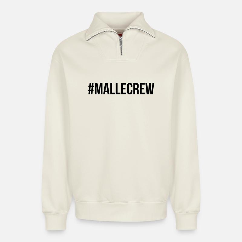 Mallecrew - Relaxed Unisex Organic Half Zip Sweatshirt – von SPREAD - Naturweiß