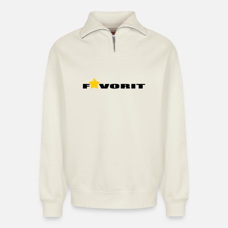 Favorit - Relaxed Unisex Organic Half Zip Sweatshirt – von SPREAD - Naturweiß