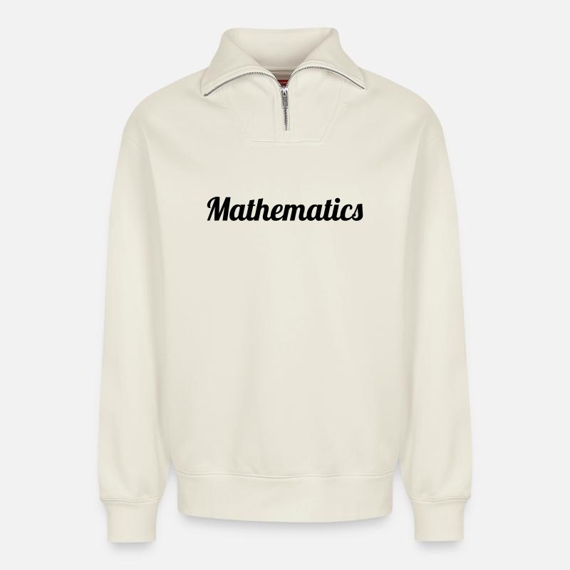 Mathematics - Relaxed Unisex Organic Half Zip Sweatshirt – von SPREAD - Naturweiß