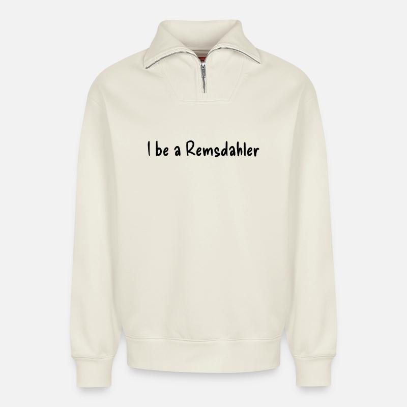 Remsdahler - Relaxed Unisex Organic Half Zip Sweatshirt – von SPREAD - Naturweiß