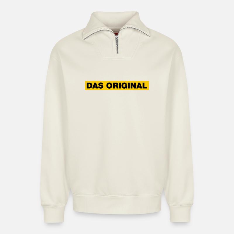 Das Original - Relaxed Unisex Organic Half Zip Sweatshirt – von SPREAD - Naturweiß