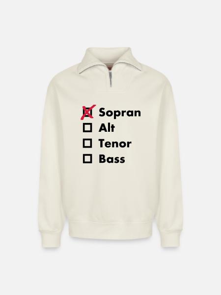 Sopran - Relaxed Unisex Organic Half Zip Sweatshirt – von SPREAD - Naturweiß
