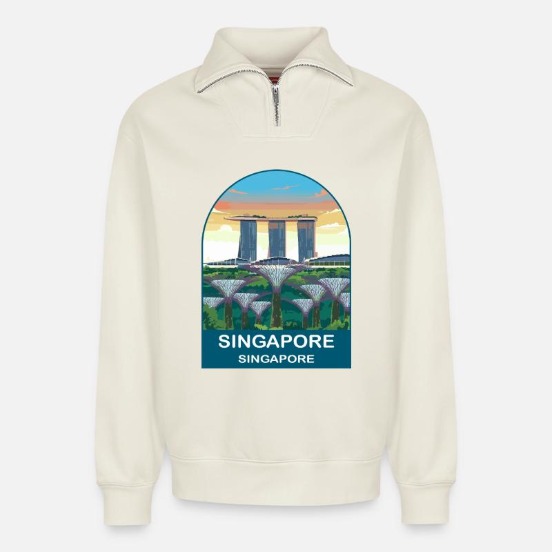 CTY02059 - Relaxed Unisex Organic Half Zip Sweatshirt – von SPREAD - Naturweiß