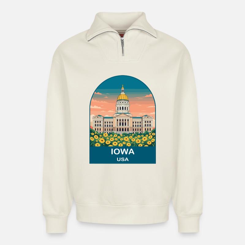 CTY02014 - Relaxed Unisex Organic Half Zip Sweatshirt – von SPREAD - Naturweiß