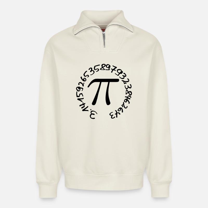 Pi - Relaxed Unisex Organic Half Zip Sweatshirt – von SPREAD - Naturweiß