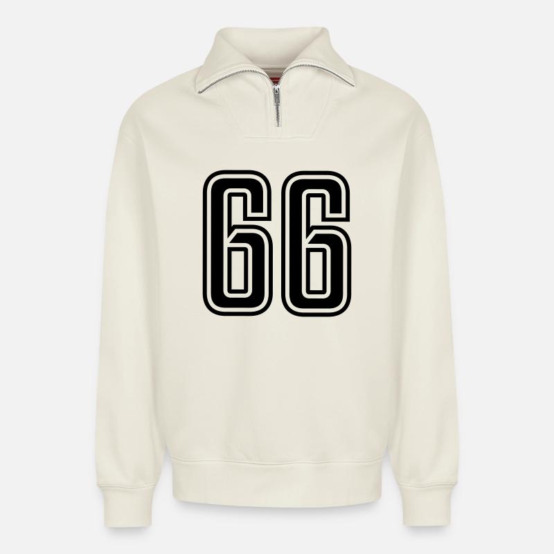 66 - Relaxed Unisex Organic Half Zip Sweatshirt – by SPREAD - off white