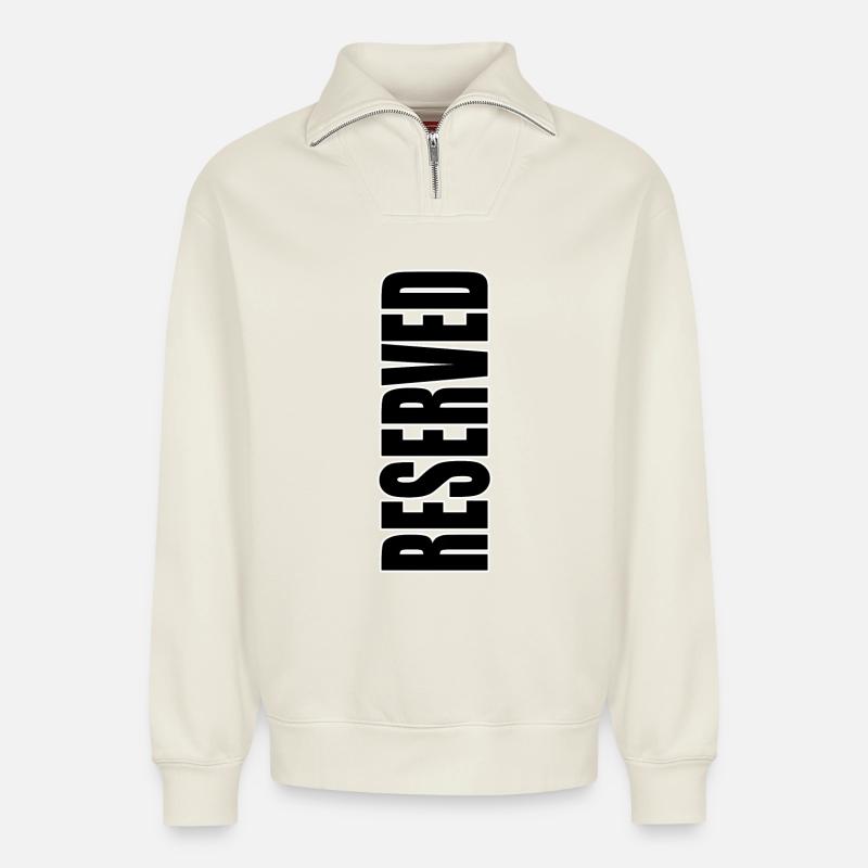 Reserved - Sweat unisexe décontracté en coton biologique à demi-zip – de SPREAD - blanc cassé