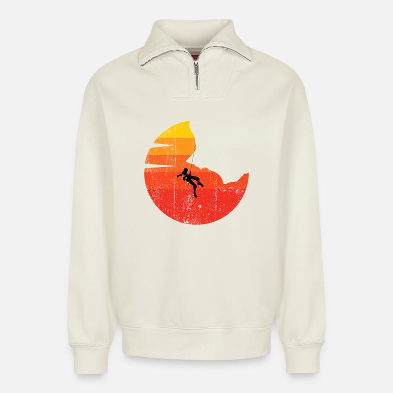 Klettern Classic - Relaxed Unisex Organic Half Zip Sweatshirt – von SPREAD - Naturweiß