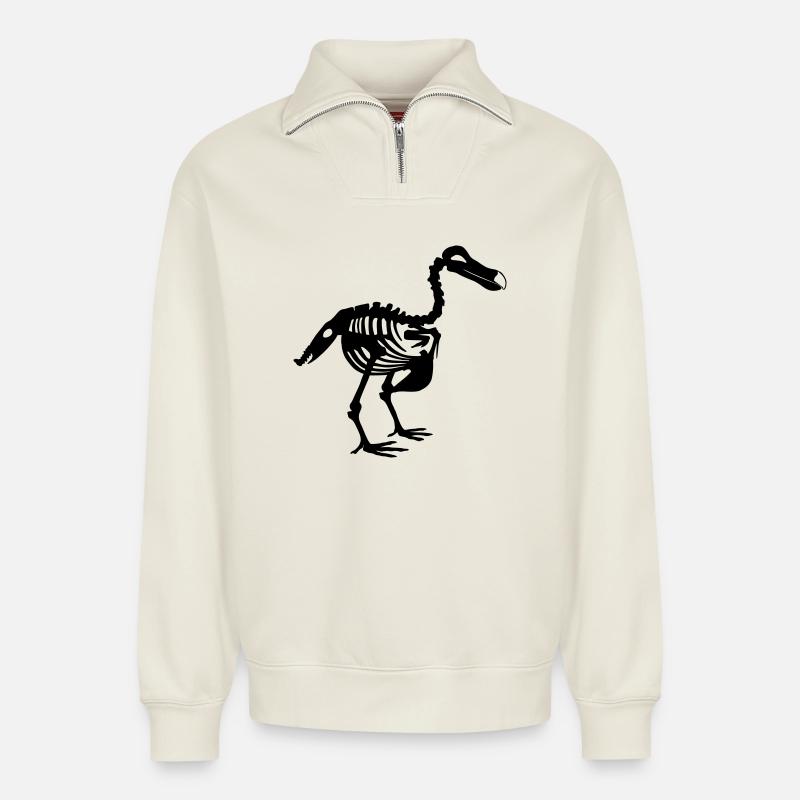 Dodo - Relaxed Unisex Organic Half Zip Sweatshirt – von SPREAD - Naturweiß