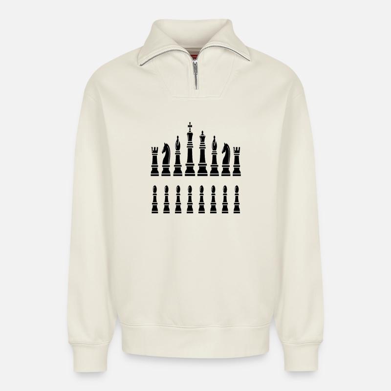 mattes Versagen - Relaxed Unisex Organic Half Zip Sweatshirt – von SPREAD - Naturweiß