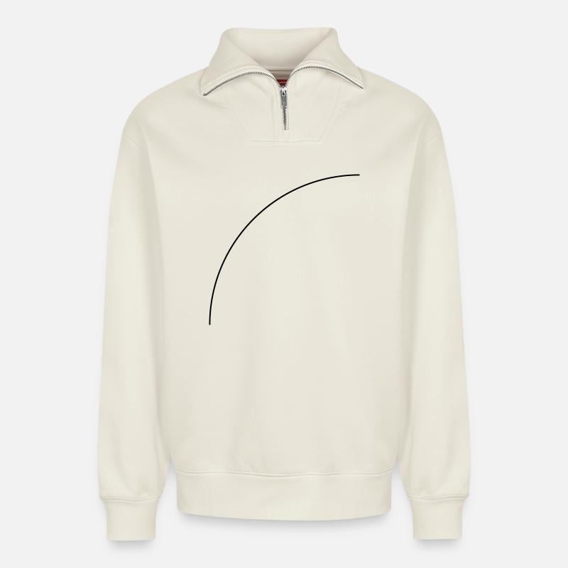 Viertelkreis - Relaxed Unisex Organic Half Zip Sweatshirt – von SPREAD - Naturweiß