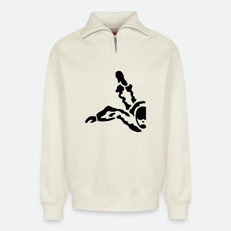 skydiver - Relaxed Unisex Organic Half Zip Sweatshirt – von SPREAD - Naturweiß