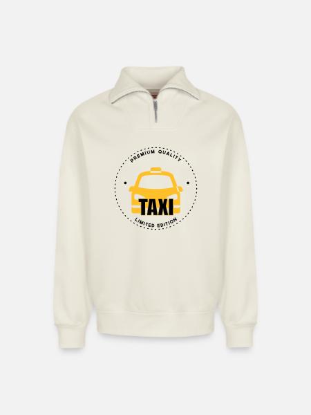 Taxi - Relaxed Unisex Organic Half Zip Sweatshirt – by SPREAD - off white
