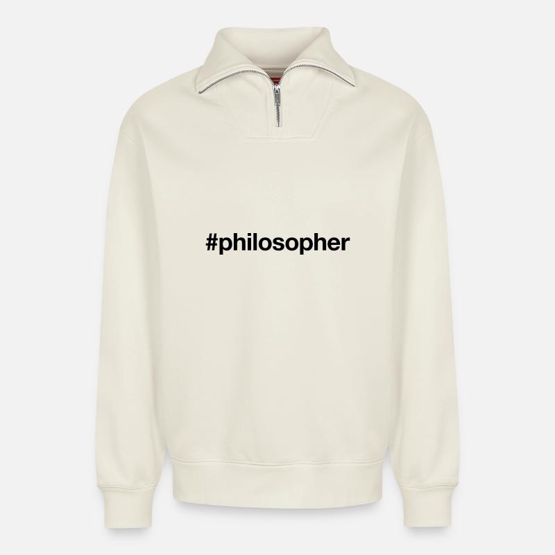 PHILOSOPHE - Sweat unisexe décontracté en coton biologique à demi-zip – de SPREAD - blanc cassé