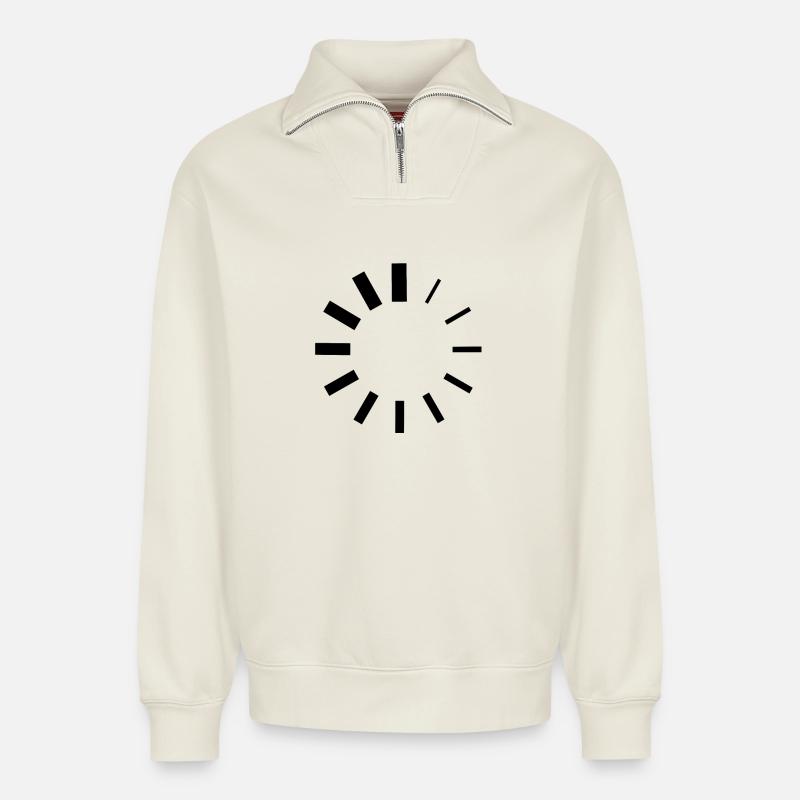 Loading - Logo - Relaxed Unisex Organic Half Zip Sweatshirt – von SPREAD - Naturweiß