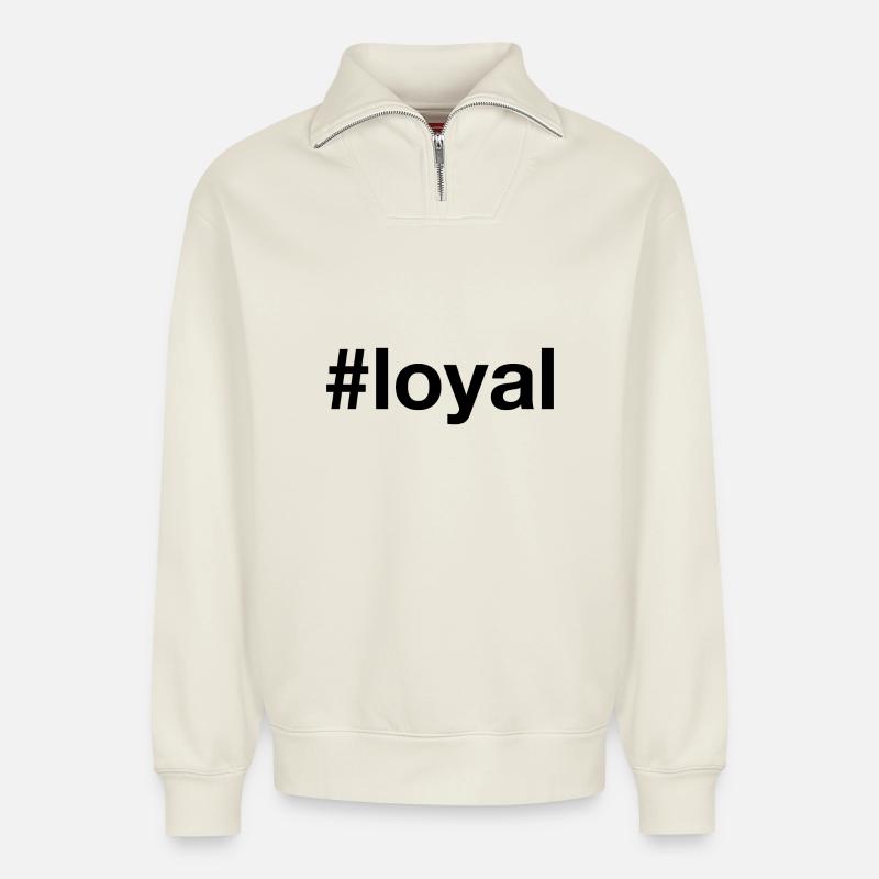 LOYAL - Relaxed Unisex Organic Half Zip Sweatshirt – von SPREAD - Naturweiß