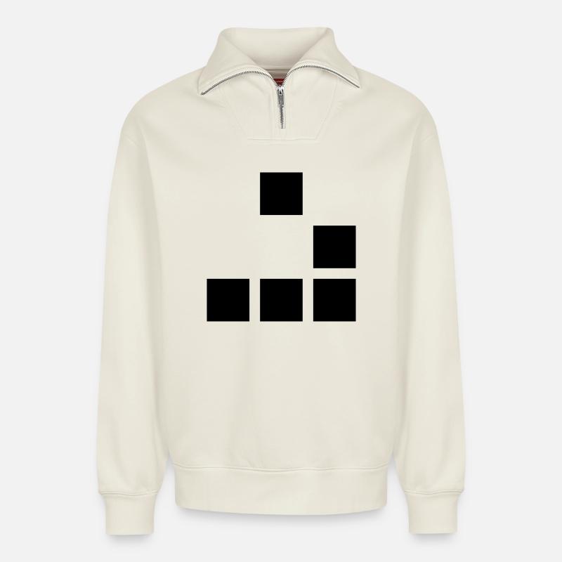 Glider - Relaxed Unisex Organic Half Zip Sweatshirt – by SPREAD - off white