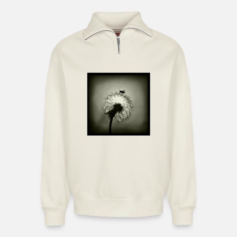 Tiny Planet - Relaxed Unisex Organic Half Zip Sweatshirt – von SPREAD - Naturweiß