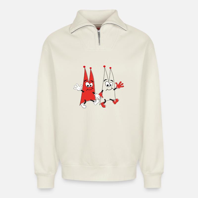 Dom Dance - Relaxed Unisex Organic Half Zip Sweatshirt – von SPREAD - Naturweiß