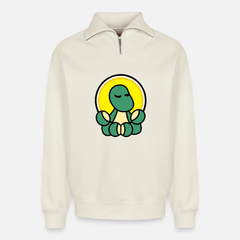 Dolly Zen - Relaxed Unisex Organic Half Zip Sweatshirt – by SPREAD - off white