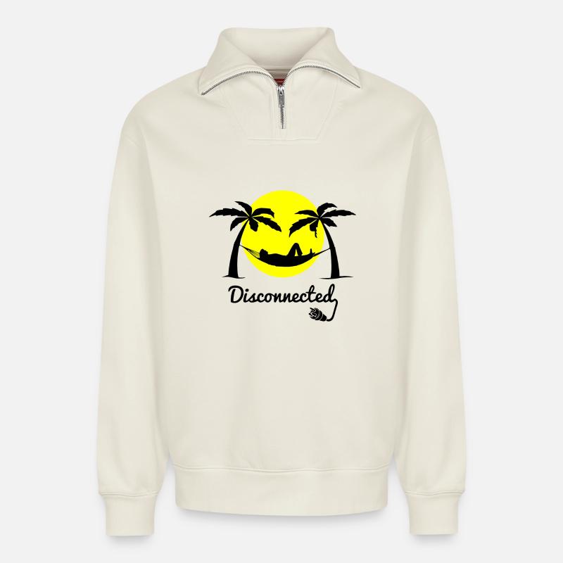 Entfernt - Relaxed Unisex Organic Half Zip Sweatshirt – von SPREAD - Naturweiß
