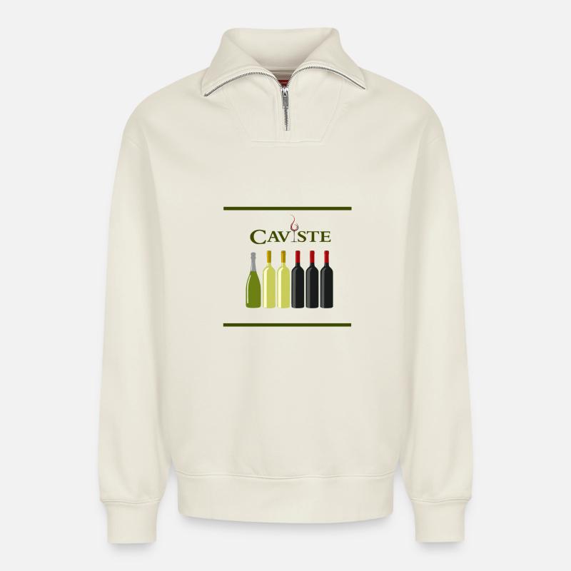 Kellermeister - Relaxed Unisex Organic Half Zip Sweatshirt – von SPREAD - Naturweiß
