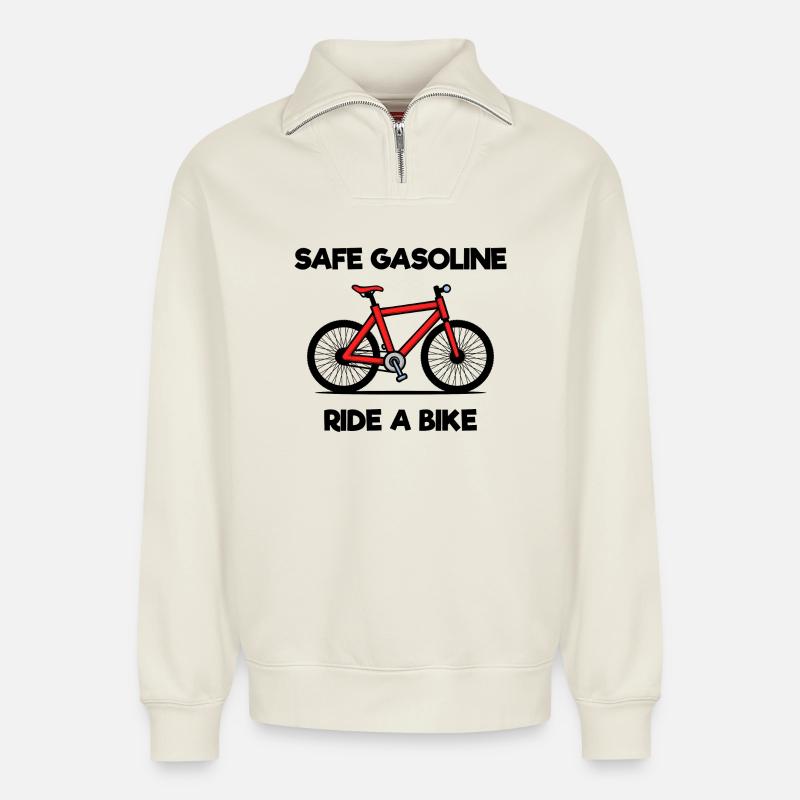 Sustainability Eco-friendly Environmental Statement - Relaxed Unisex Organic Half Zip Sweatshirt – by SPREAD - off white