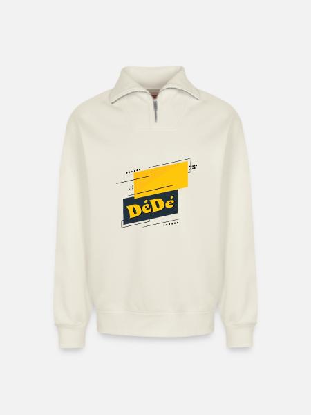 Dédé - Relaxed Unisex Organic Half Zip Sweatshirt – von SPREAD - Naturweiß