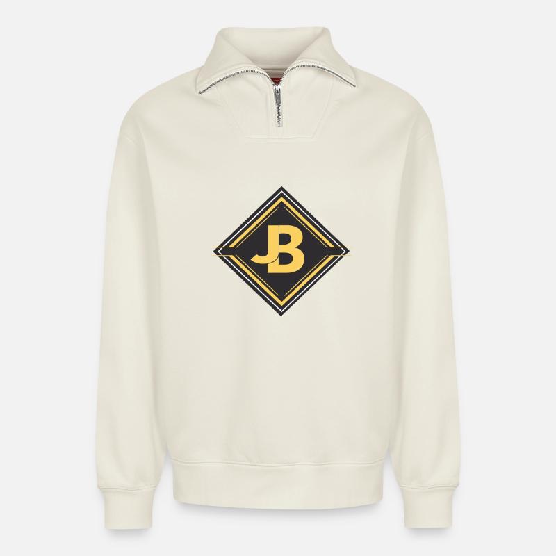 JB - Relaxed Unisex Organic Half Zip Sweatshirt – by SPREAD - off white