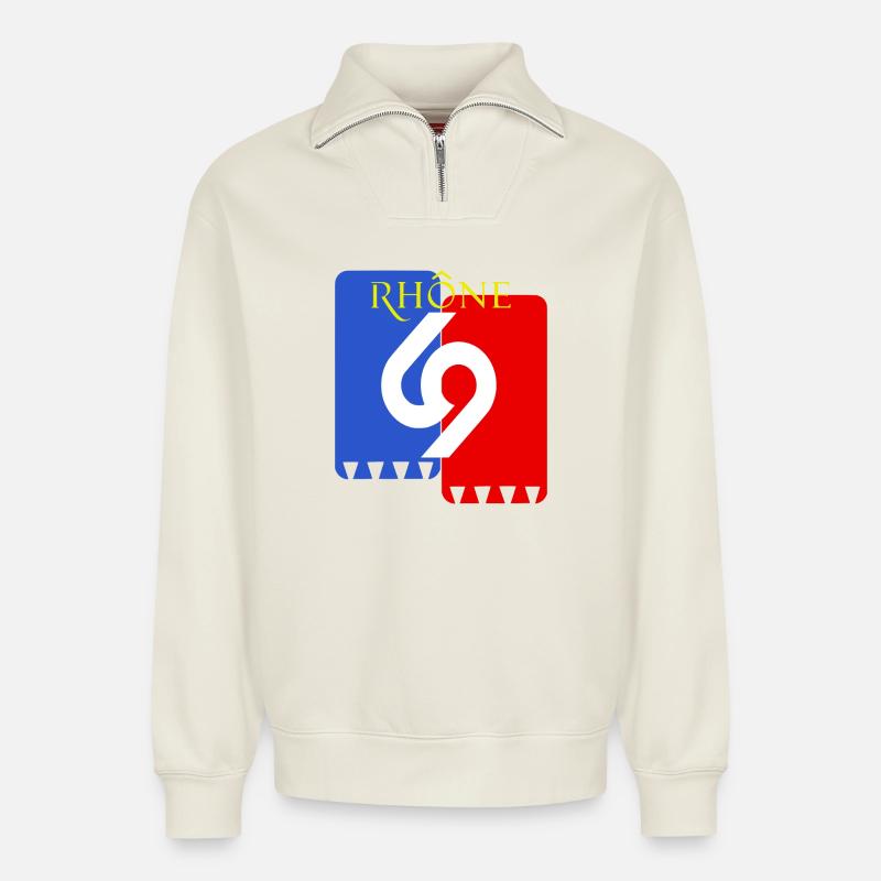 Rhône - Relaxed Unisex Organic Half Zip Sweatshirt – von SPREAD - Naturweiß
