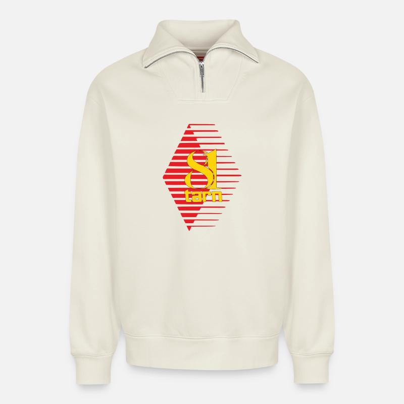 Tarn - Relaxed Unisex Organic Half Zip Sweatshirt – von SPREAD - Naturweiß
