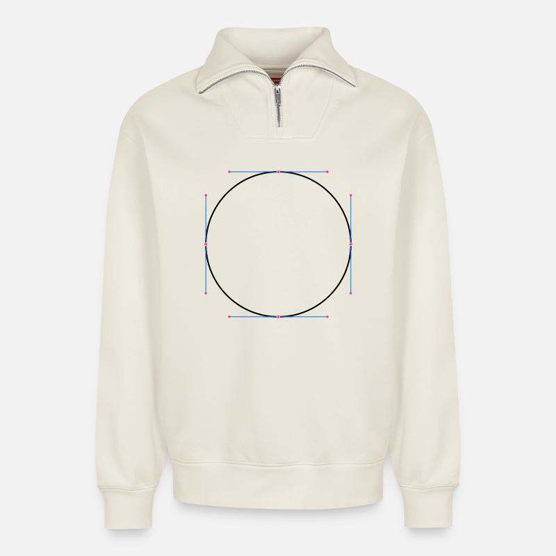 Kreisvector - Relaxed Unisex Organic Half Zip Sweatshirt – von SPREAD - Naturweiß