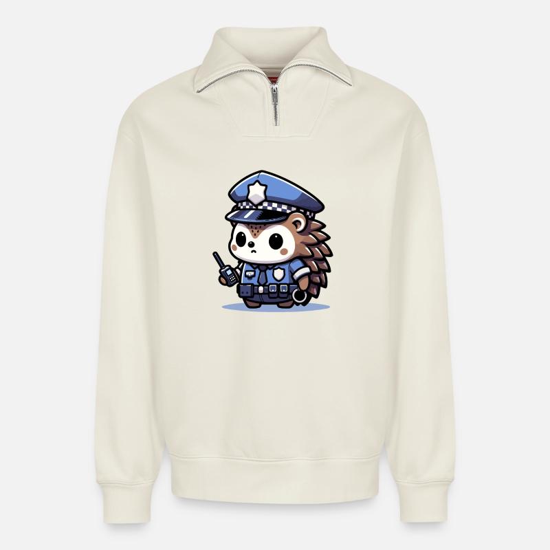 Patrouillenfreunde - Tapferer Igel - Relaxed Unisex Organic Half Zip Sweatshirt – von SPREAD - Naturweiß