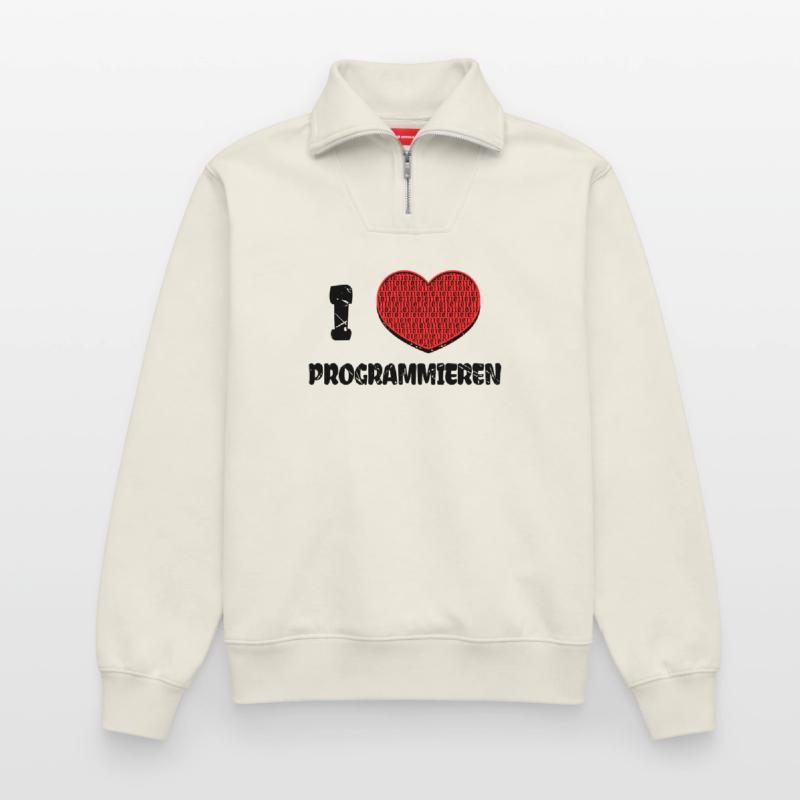 Developer Heart Web Developer Statement Computer Relaxed Unisex Organic Half Zip Sweatshirt – by SPREAD