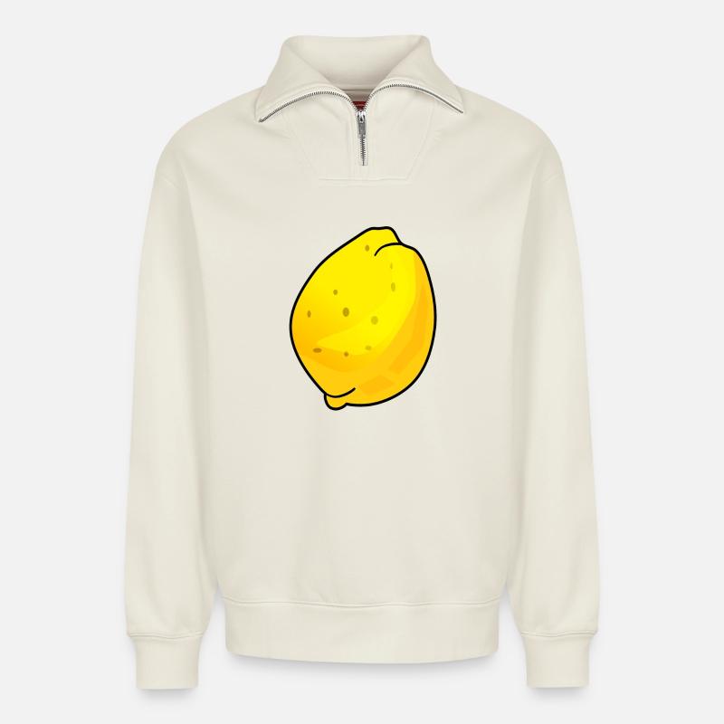 Quitte Obst - Relaxed Unisex Organic Half Zip Sweatshirt – von SPREAD - Naturweiß