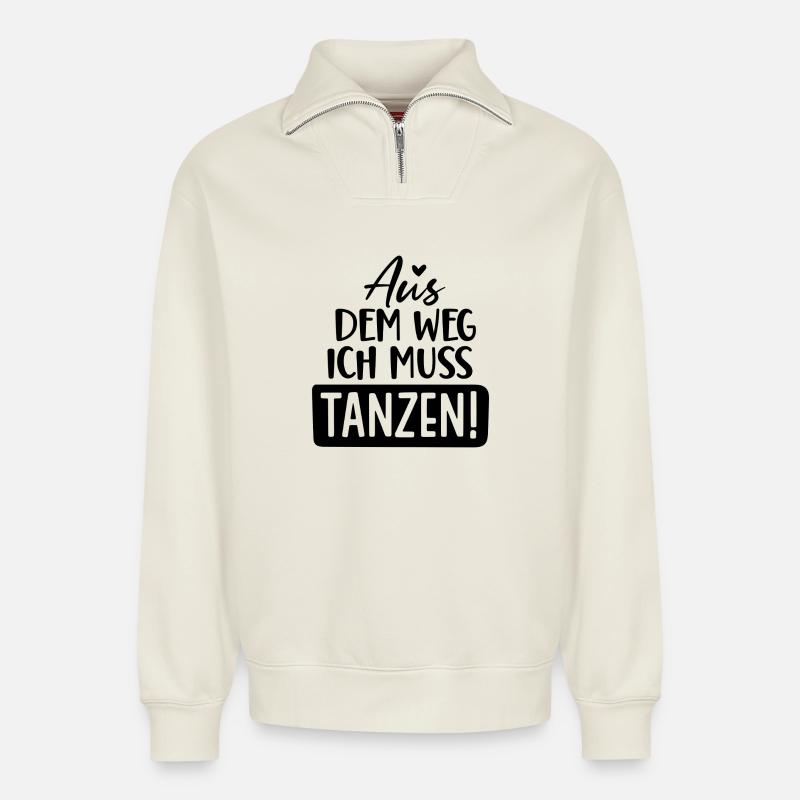 Party Weekend Tango Disco Pub - Relaxed Unisex Organic Half Zip Sweatshirt – by SPREAD - off white