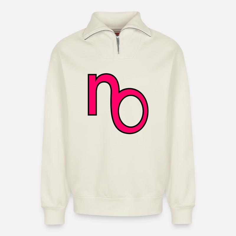 ANSWER NO COMMUNICATION - Relaxed Unisex Organic Half Zip Sweatshirt – by SPREAD - off white